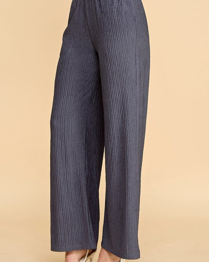 HK01SX PLUS SIZE CRINKLE WIDE  LEG PANTS