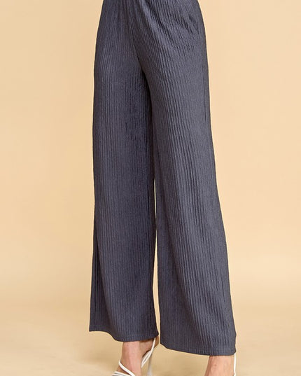 HK01SX PLUS SIZE CRINKLE WIDE  LEG PANTS
