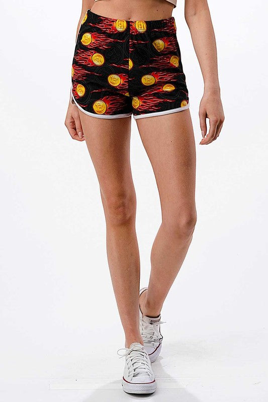 NDS02 F765 BITCOIN PRINT DOLPHIN SHORTS