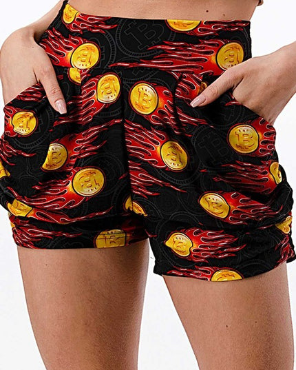 NS01 F765 BITCOIN PRINT HAREM SHORTS