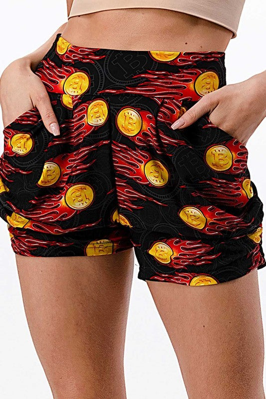 NS01 F765 BITCOIN PRINT HAREM SHORTS
