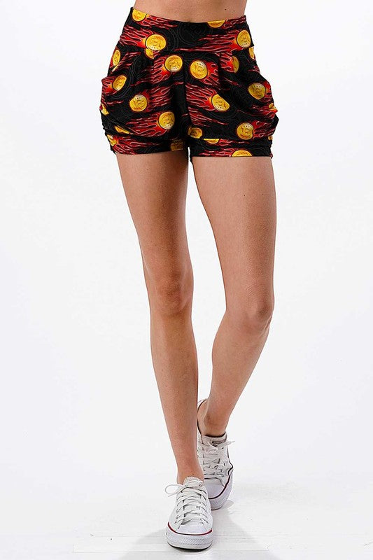 NS01 F765 BITCOIN PRINT HAREM SHORTS