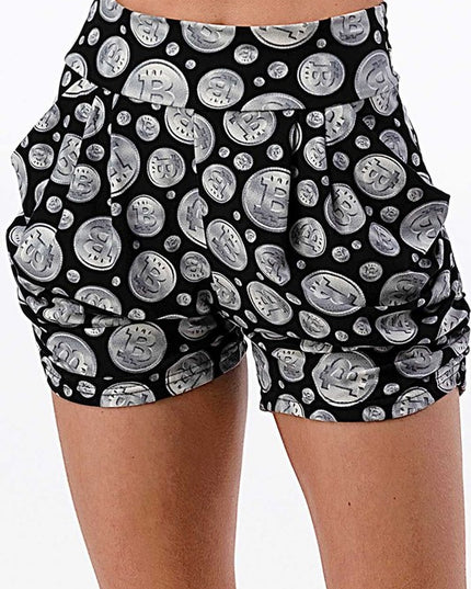NS01 F764 BITCOIN PRINT HAREM SHORTS