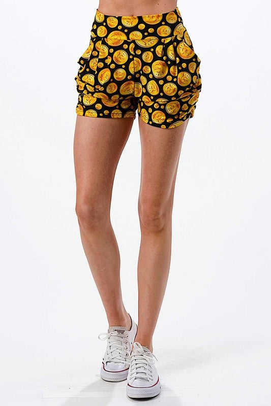 NS01 F763 BITCOIN PRINT HAREM SHORTS
