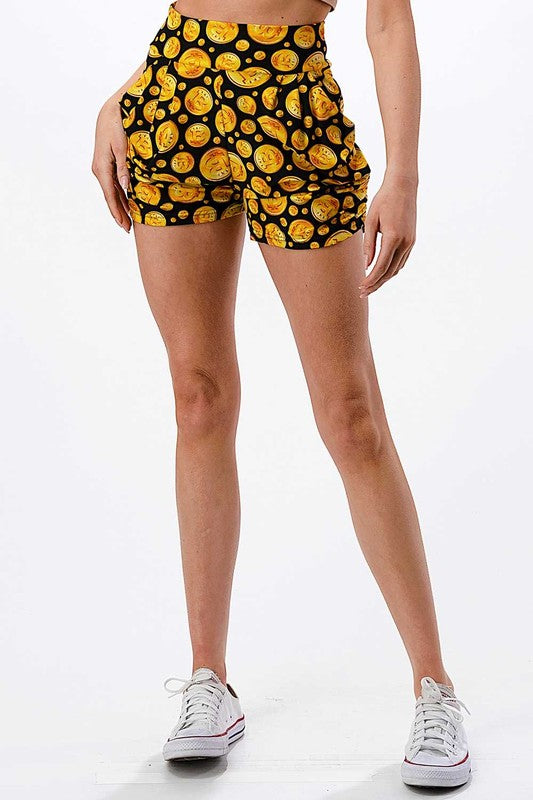 NS01 F763 BITCOIN PRINT HAREM SHORTS