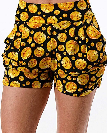 NS01 F763 BITCOIN PRINT HAREM SHORTS