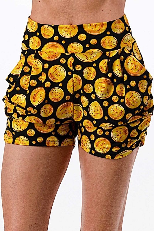 NS01 F763 BITCOIN PRINT HAREM SHORTS