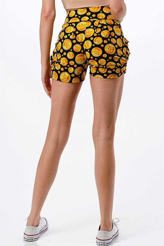 NS01 F763 BITCOIN PRINT HAREM SHORTS