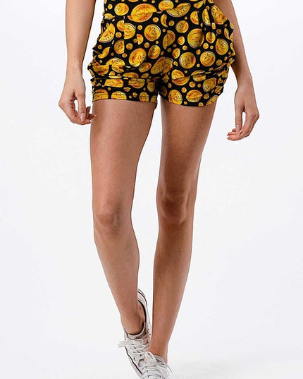 NS01 F763 BITCOIN PRINT HAREM SHORTS
