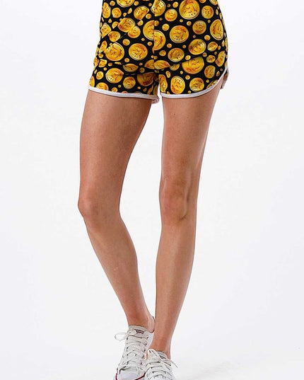 NDS02 F763 BITCOIN PRINT DOLPHIN SHORTS