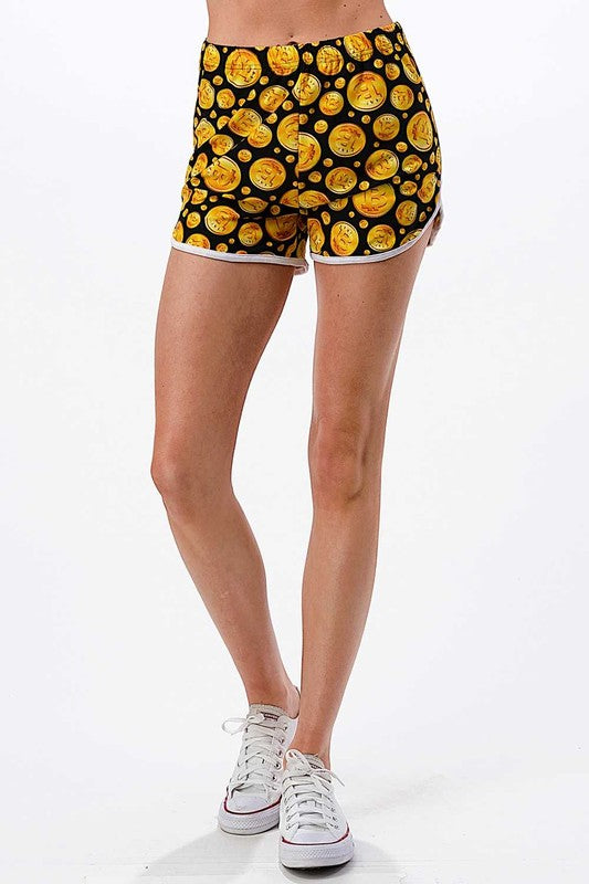 NDS02 F763 BITCOIN PRINT DOLPHIN SHORTS