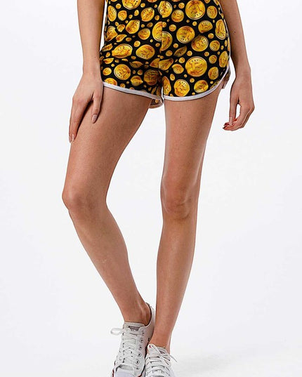 NDS02 F763 BITCOIN PRINT DOLPHIN SHORTS