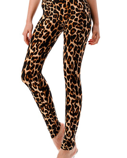 PLUS F643-3 PLUS SIZE LEOPARD PRINT HIGH WAIST LEGGINGS