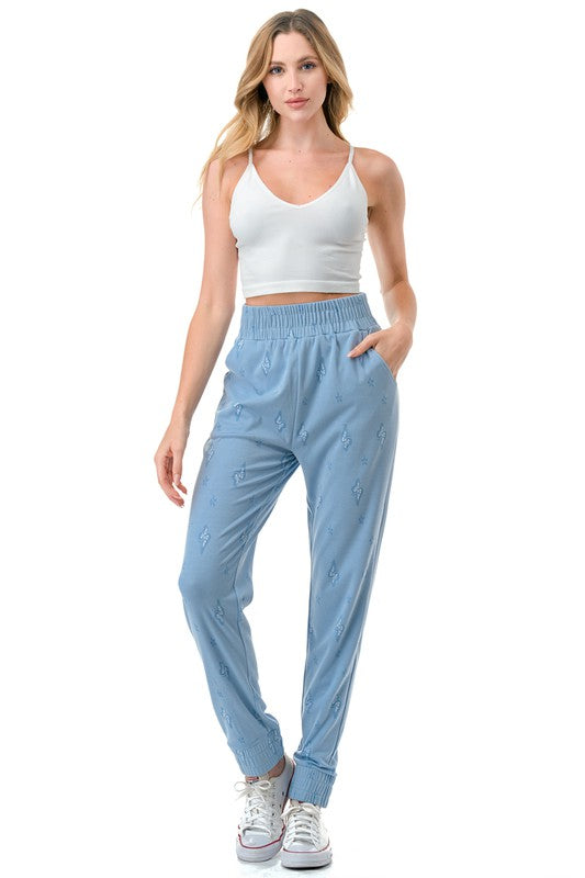 JAQ01 BUTTERFLY PATTERN JAQUARD JOGGER