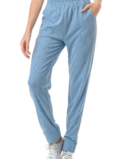 JAQ01 BUTTERFLY PATTERN JAQUARD JOGGER