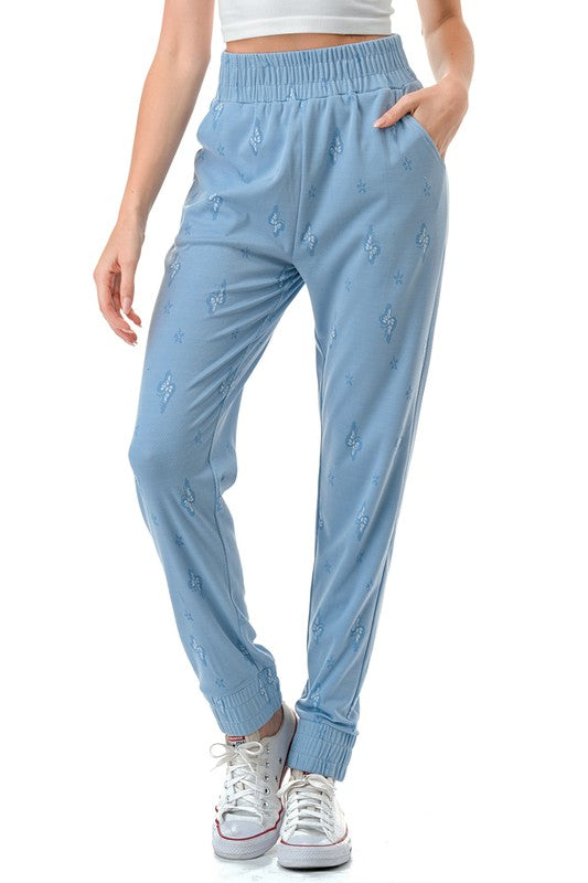 JAQ01 BUTTERFLY PATTERN JAQUARD JOGGER