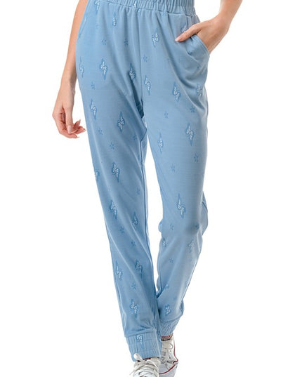 JAQ01 BUTTERFLY PATTERN JAQUARD JOGGER