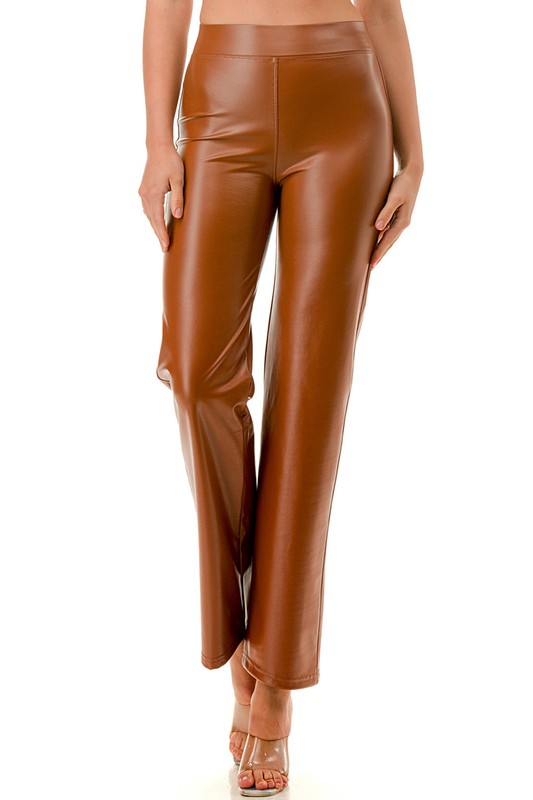 PPU11X PLUS SIZE VEGAN LEATHER STRAIGHT PANTS
