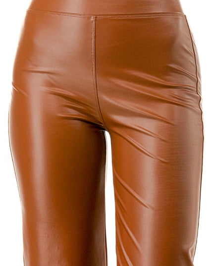PPU11X PLUS SIZE VEGAN LEATHER STRAIGHT PANTS