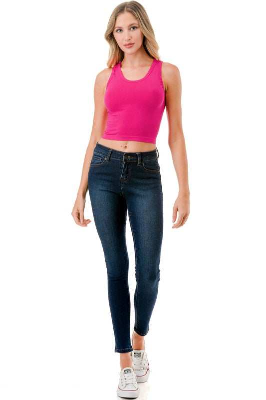 NT81 SOLID CROP TANK TOP