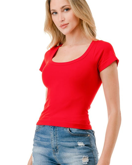 HX22 SQUARE NECK SHORT SLEEVE TOP