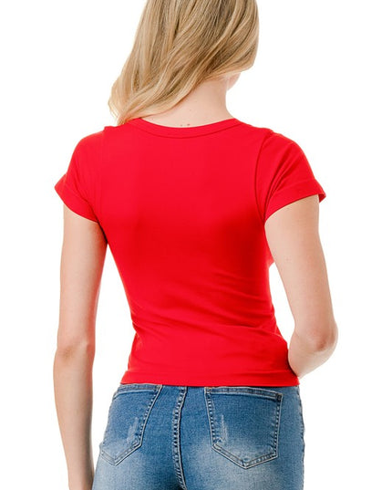 HX22 SQUARE NECK SHORT SLEEVE TOP