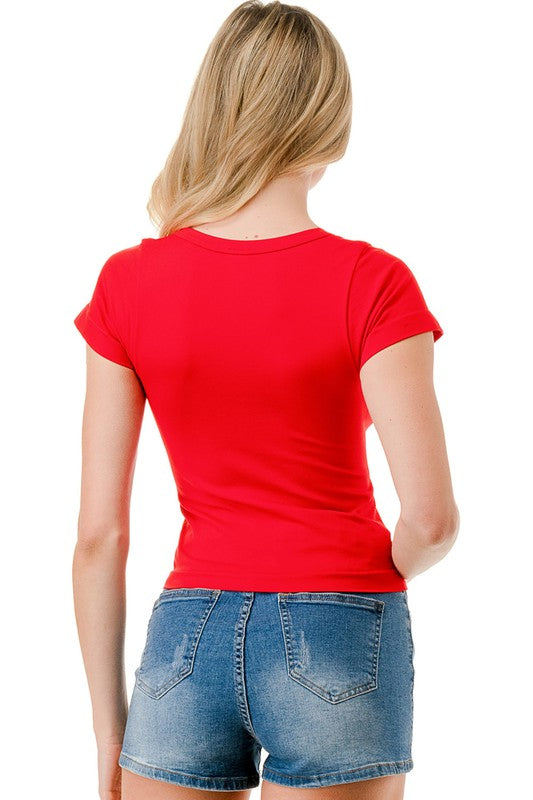 HX22 SQUARE NECK SHORT SLEEVE TOP