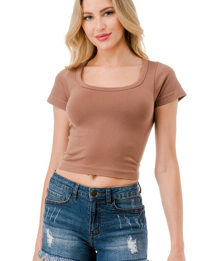 HX22 SQUARE NECK SHORT SLEEVE TOP