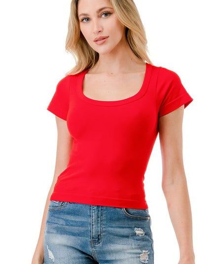 HX22 SQUARE NECK SHORT SLEEVE TOP