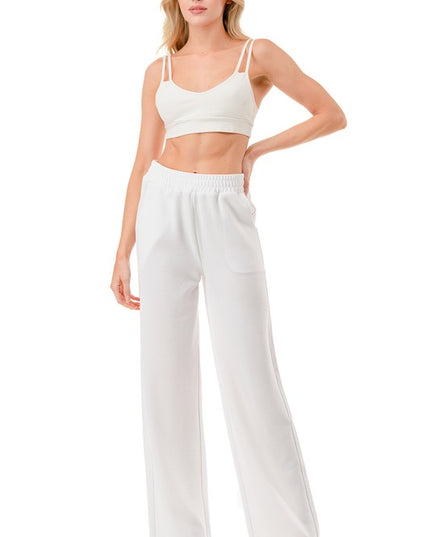 AN515 SOLID STRAIGHT PANTS