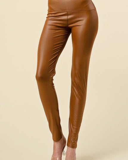 PPU05X PLUS SIZE HIGH RISE VEGAN LEATHER LEGGINGS