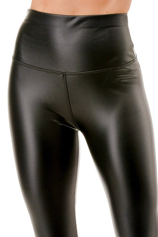 PPU05X PLUS SIZE HIGH RISE VEGAN LEATHER LEGGINGS