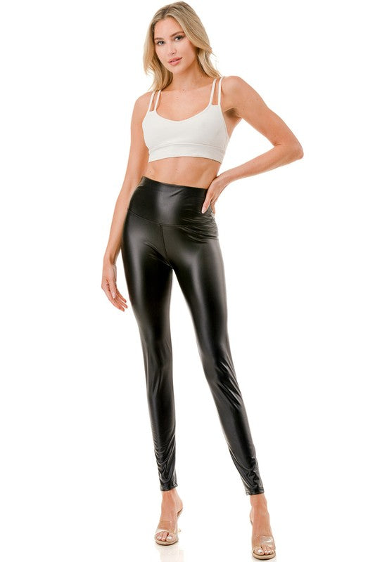 PPU05X PLUS SIZE HIGH RISE VEGAN LEATHER LEGGINGS
