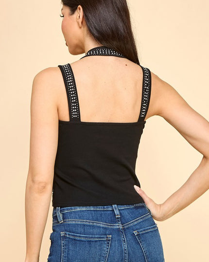 GJS03 ALL OVER STUDDED TANK TOP