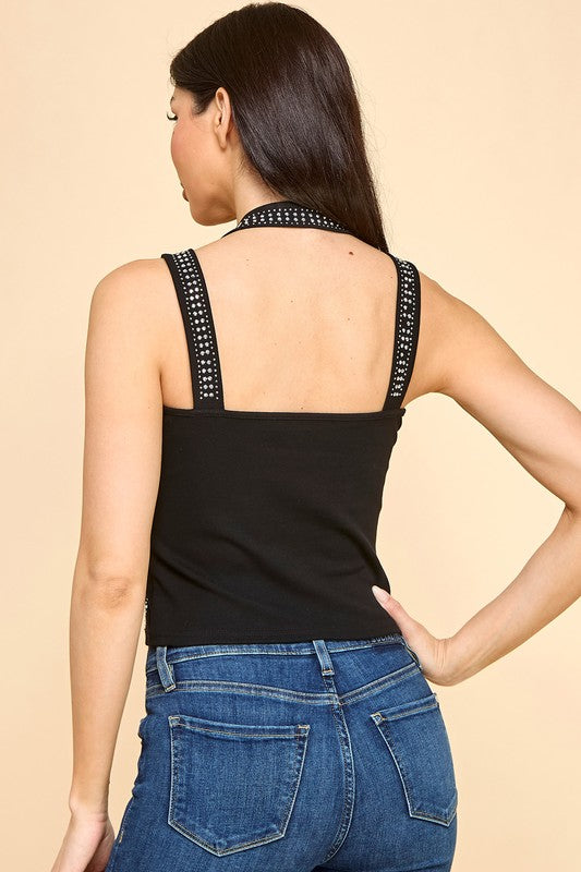 GJS03 ALL OVER STUDDED TANK TOP