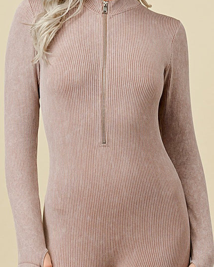 JS100MW MINERAL WASH LONG SLEEVE CATSUIT