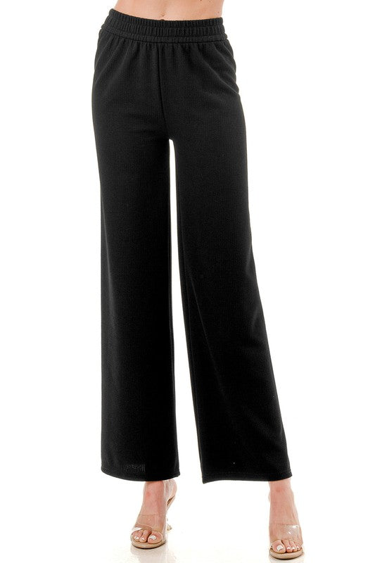 HJ01 TEXTURED STRAIGHT PANTS