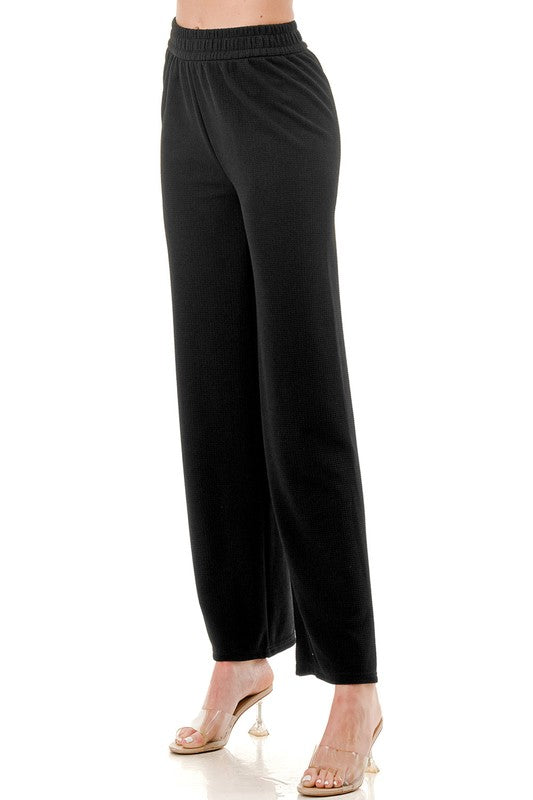 HJ01 TEXTURED STRAIGHT PANTS
