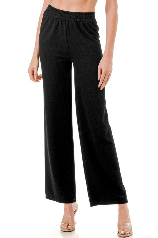 HJ01 TEXTURED STRAIGHT PANTS