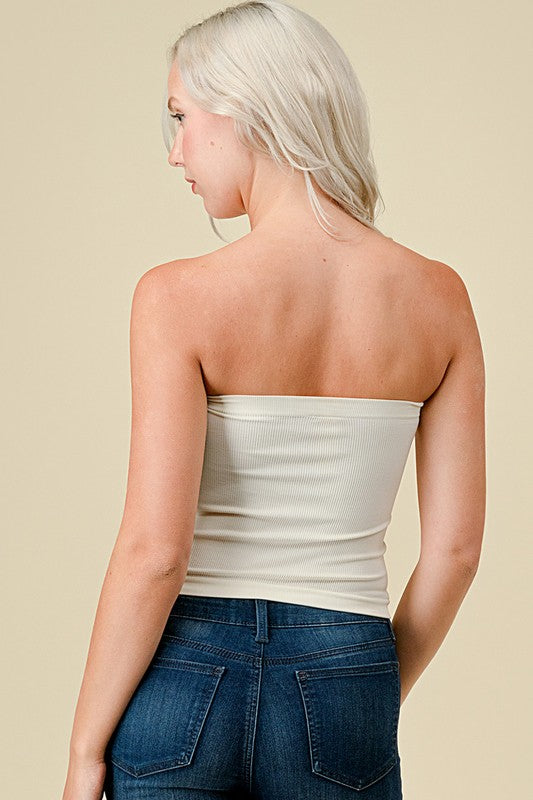 315LACE LACE TRIMMED TUBE TOP