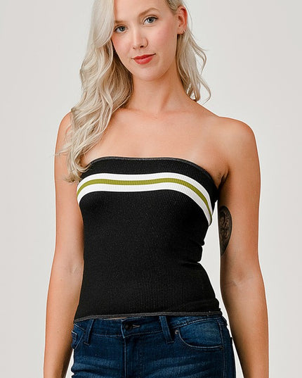 318L ACCENT STRIPED TUBE TOP