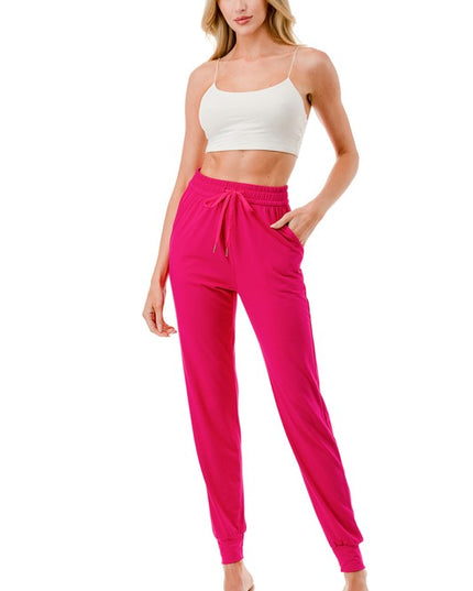 PLUS JK-SOLID PLUS SIZE DRAWSTRING JOGGERS