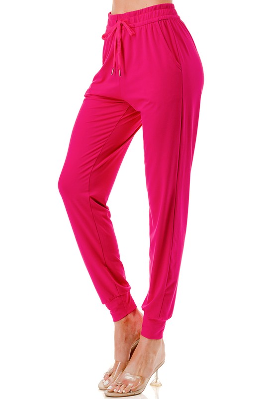 PLUS JK-SOLID PLUS SIZE DRAWSTRING JOGGERS
