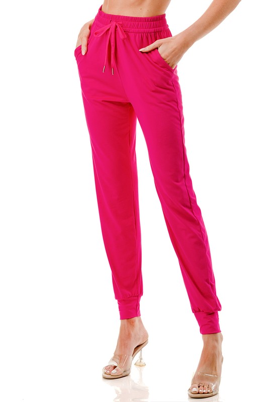 PLUS JK-SOLID PLUS SIZE DRAWSTRING JOGGERS
