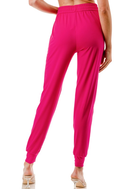 PLUS JK-SOLID PLUS SIZE DRAWSTRING JOGGERS