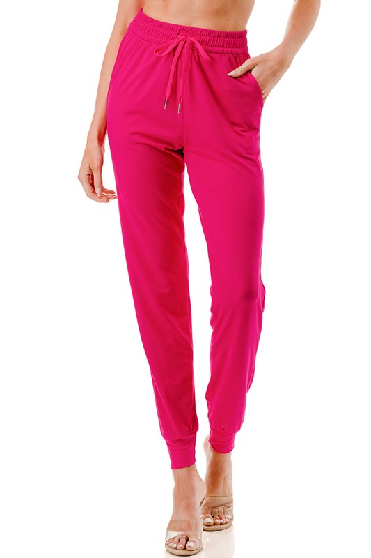 PLUS JK-SOLID PLUS SIZE DRAWSTRING JOGGERS