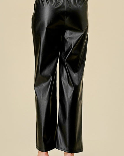 HWPUJ101 VEGAN DRAWSTRING STRAIGHTS PANTS