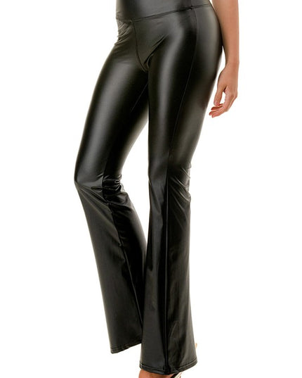 PPU05B VEGAN LEATHER BELL BOTTOM PANTS