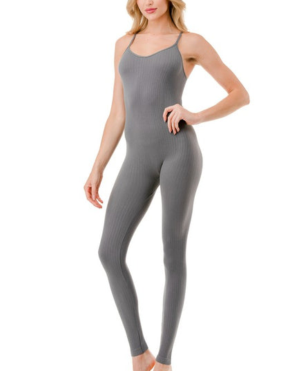 JS-26 RIBBED CATSUIT JUMPSUIT