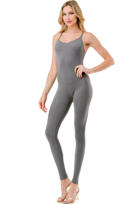 JS-26 RIBBED CATSUIT JUMPSUIT